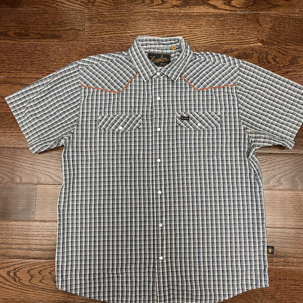 Howler Brothers Black, White & Gray Plaid Short Sleeve Button-Down Shirt
